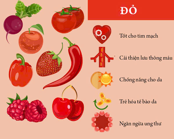 Màu đỏ – Bảo vệ tim mạch